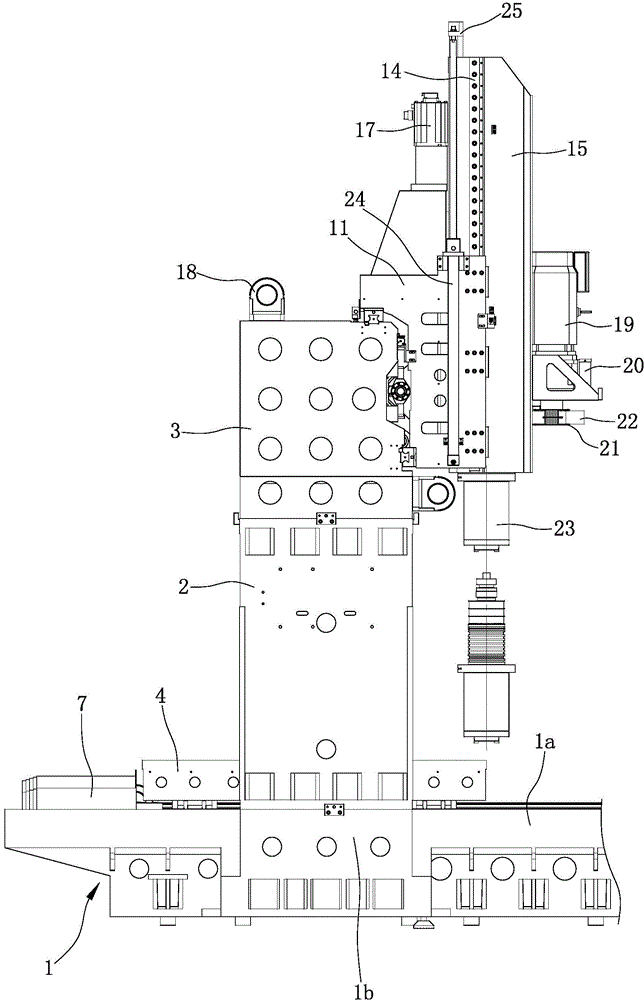 Crossbeam-fixed type high-precision numerical control gantry machining center