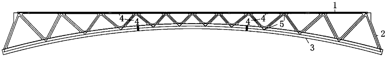 Ultra high performance concrete truss arch element, truss arch bridge and construction method thereof