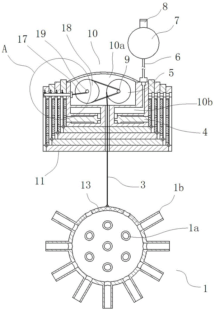 A spherical extension floating and sinking fish reef