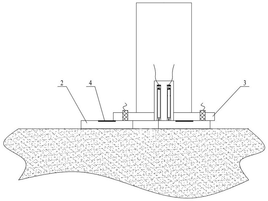 Crane supporting leg device capable of achieving detection of foundation state