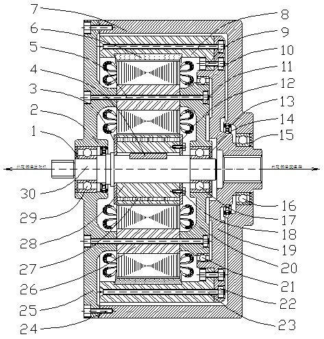 Permanent magnet synchronous motor for extended range electric automobile