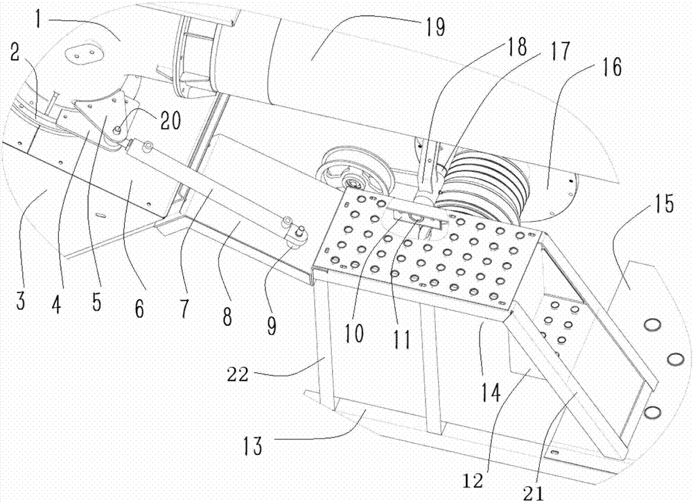 Grain unloading device of harvester