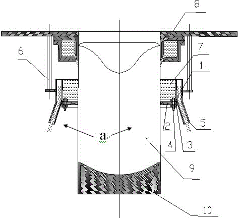 Water wiping device for casting hard aluminum alloy