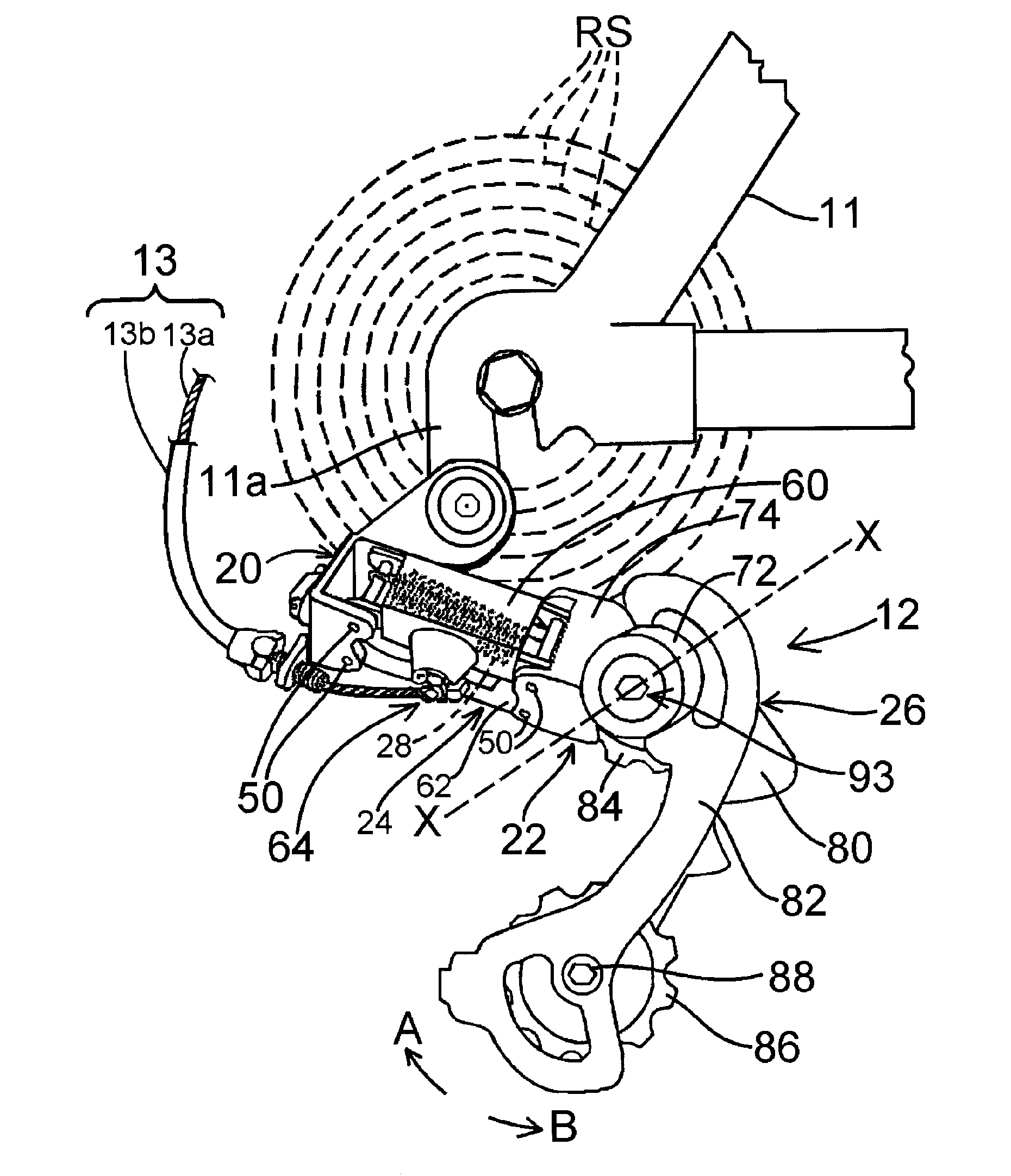 Bicycle rear derailleur with a motion resisting structure
