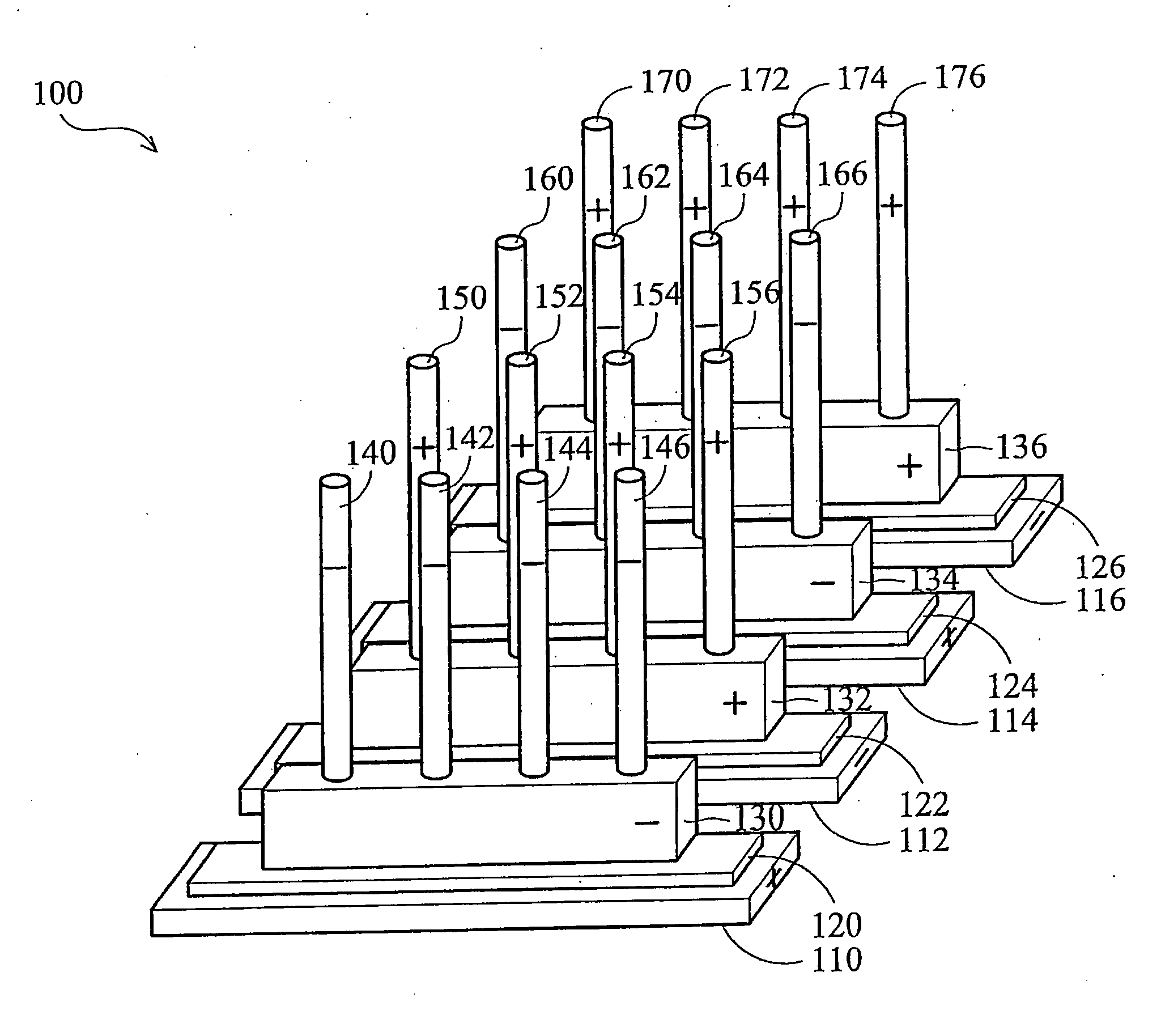 Interdigitated capacitive structure for an integrated circuit