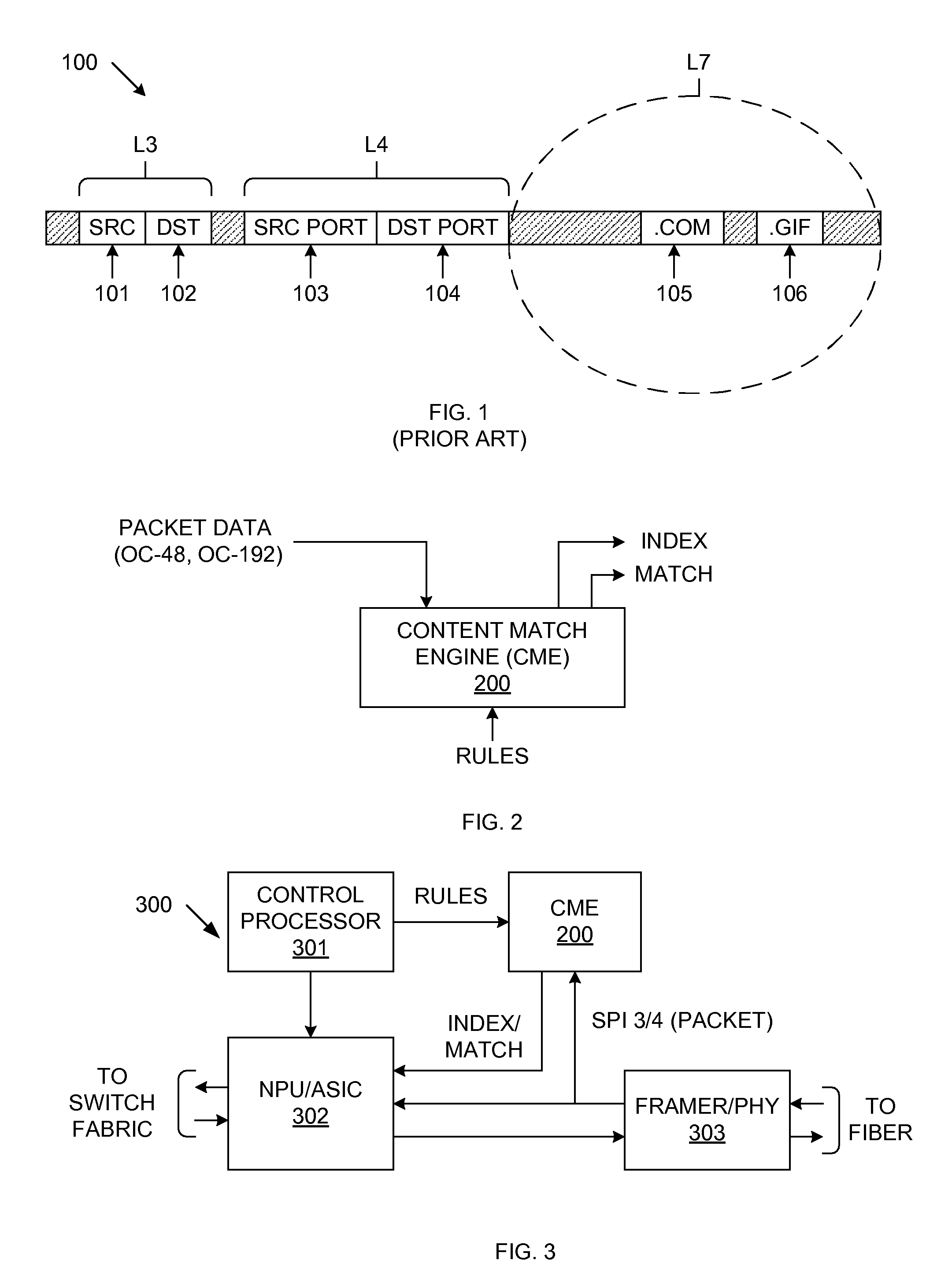 Switching Circuit Implementing Variable String Matching