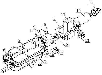 Device for spraying interior of small-caliber pipe with dual-component coating