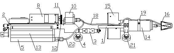 Device for spraying interior of small-caliber pipe with dual-component coating