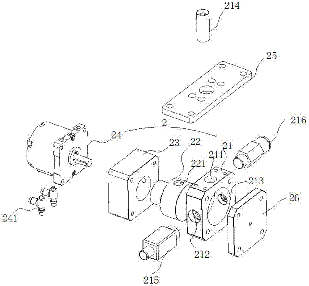 A rotary stud conveying device