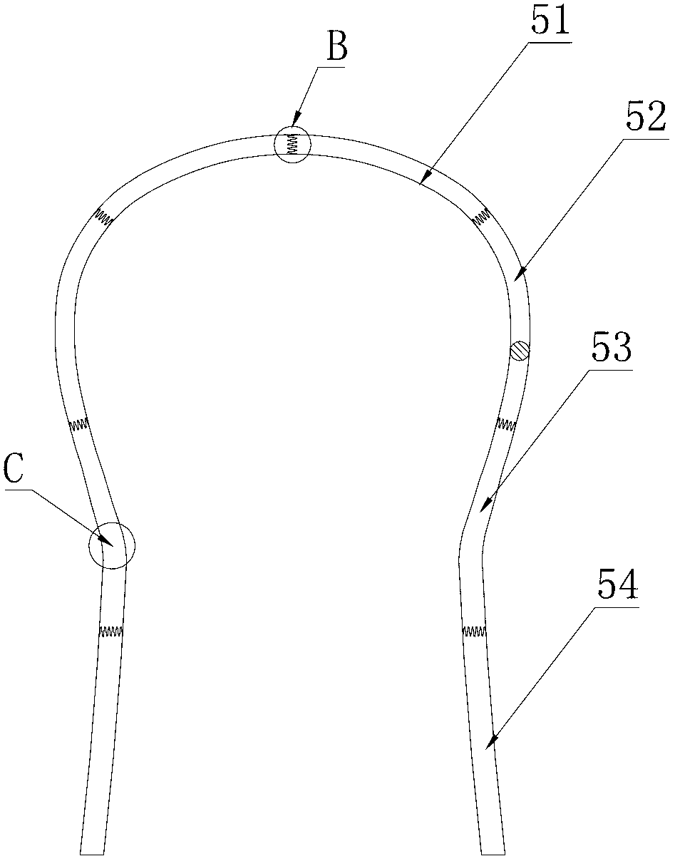 Back rest chair with circular arc-shaped back rest frame