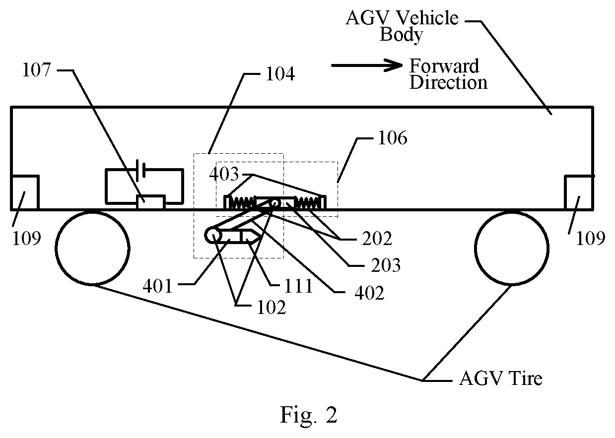 Automatic charging device for an AGV on an automated container terminal and charging method therefor