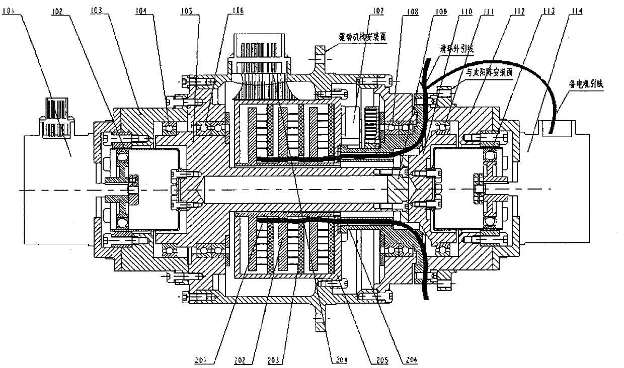 Backup-type solar cell array actuating device