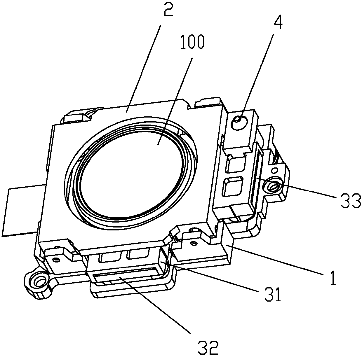 A lens anti-shake device with self-locking structure