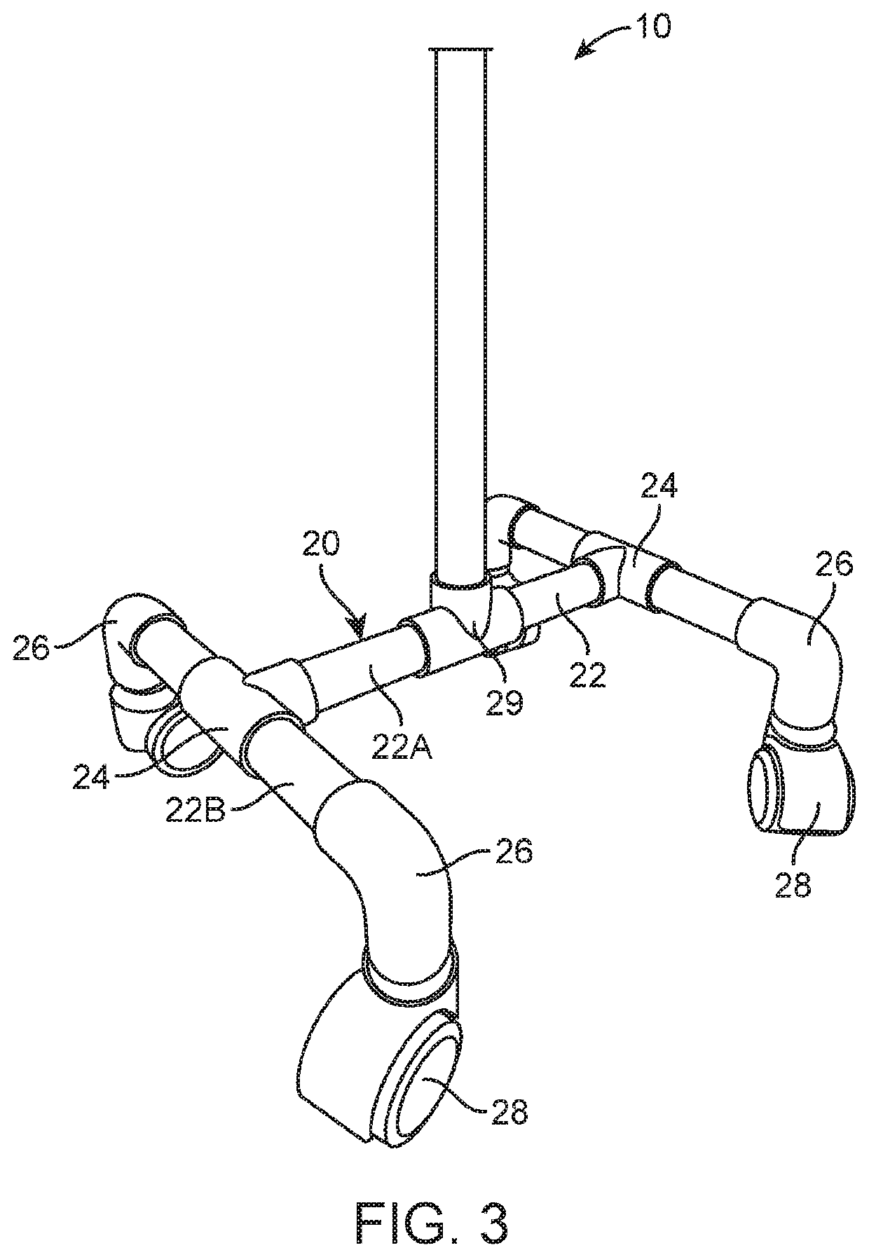 Telescopic support pole for medical equipment