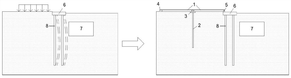 A method for unloading a convenient beam when passing under a high-speed railway road-bridge transition section