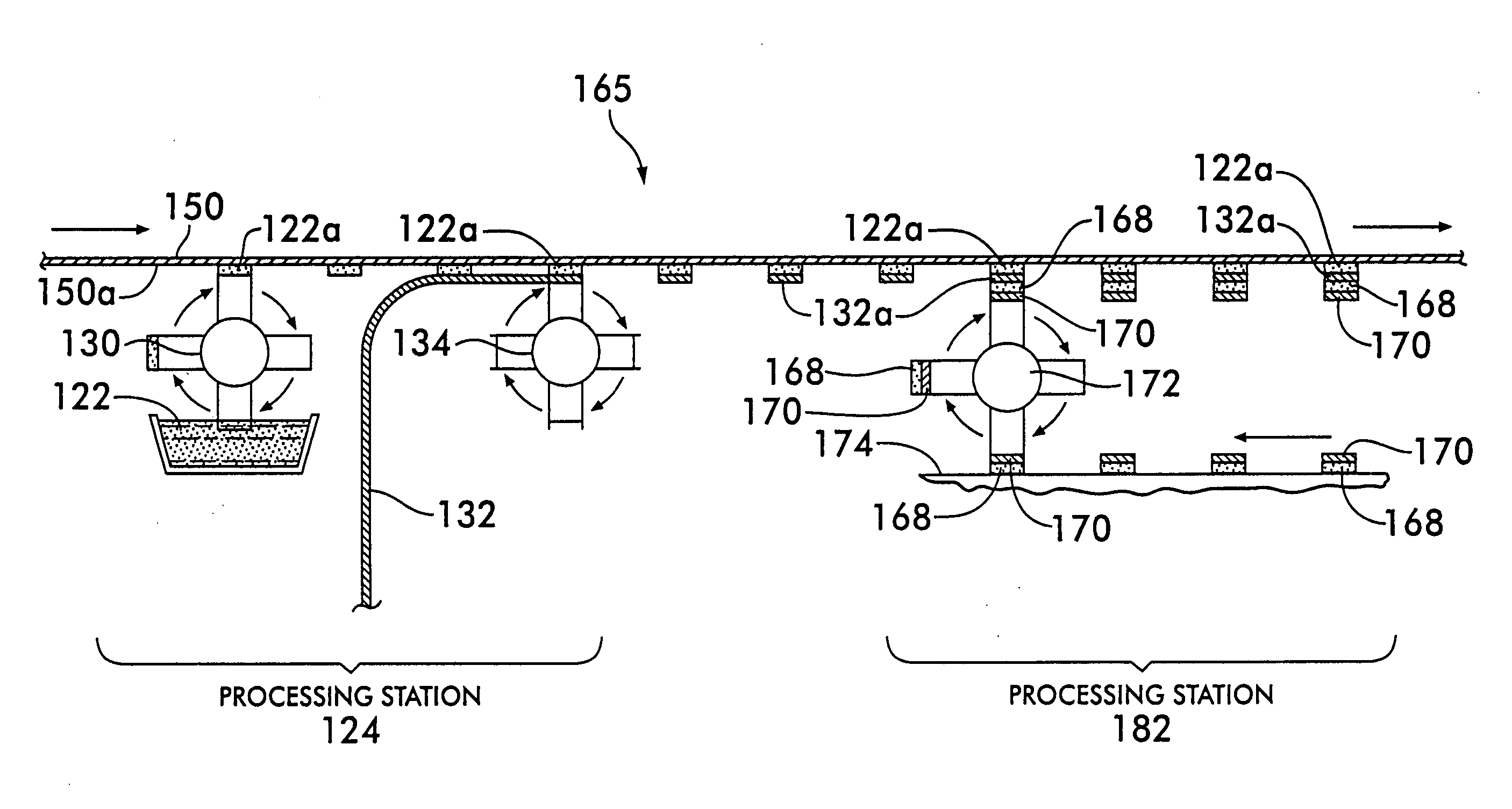 Tag having patterned circuit elements and a process for making same