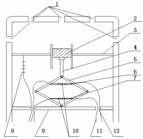 Optical fiber Bragg optical grating piston-type rhombus osmotic pressure sensor and use method thereof