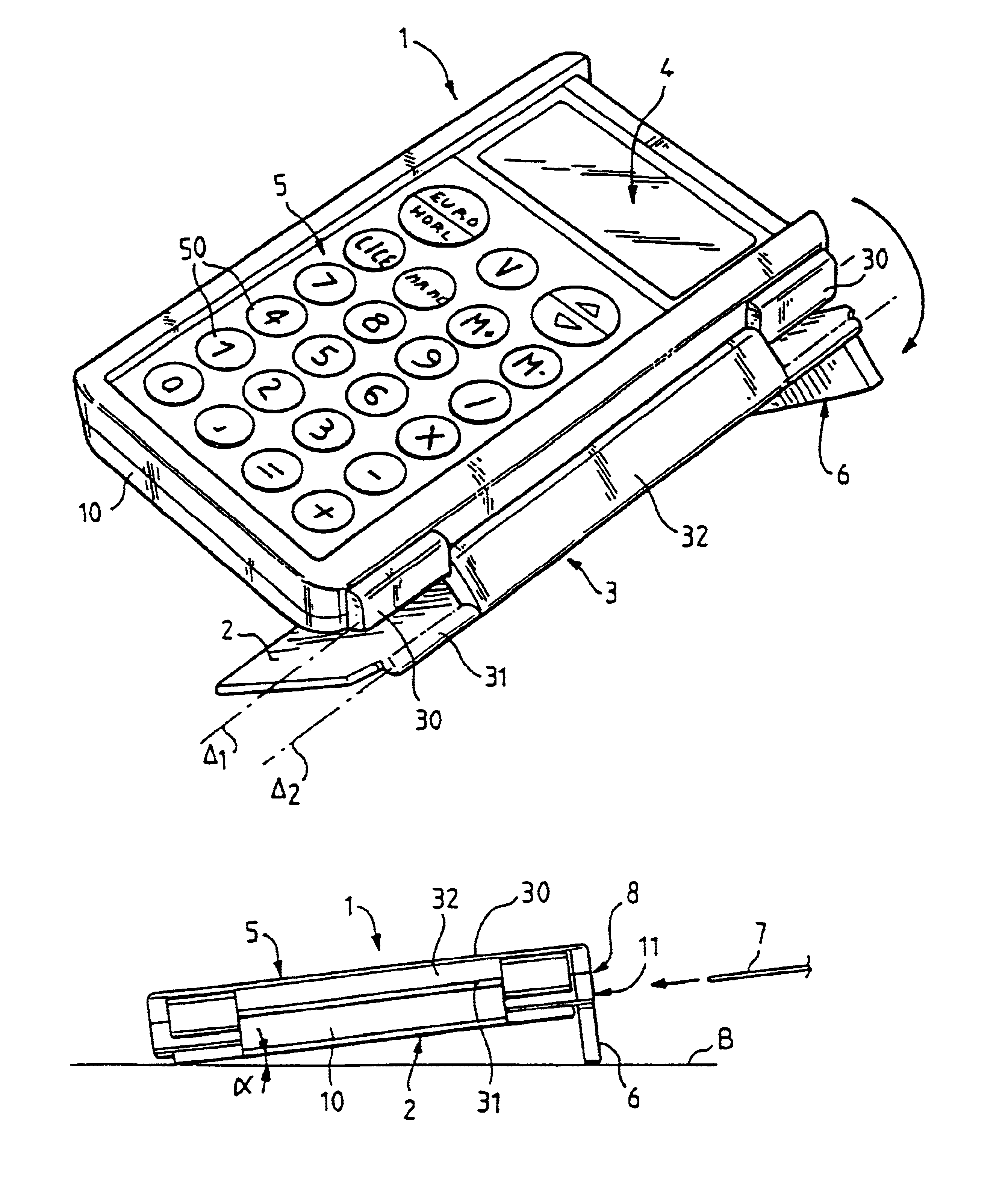 Card, in particular chip card, reading device