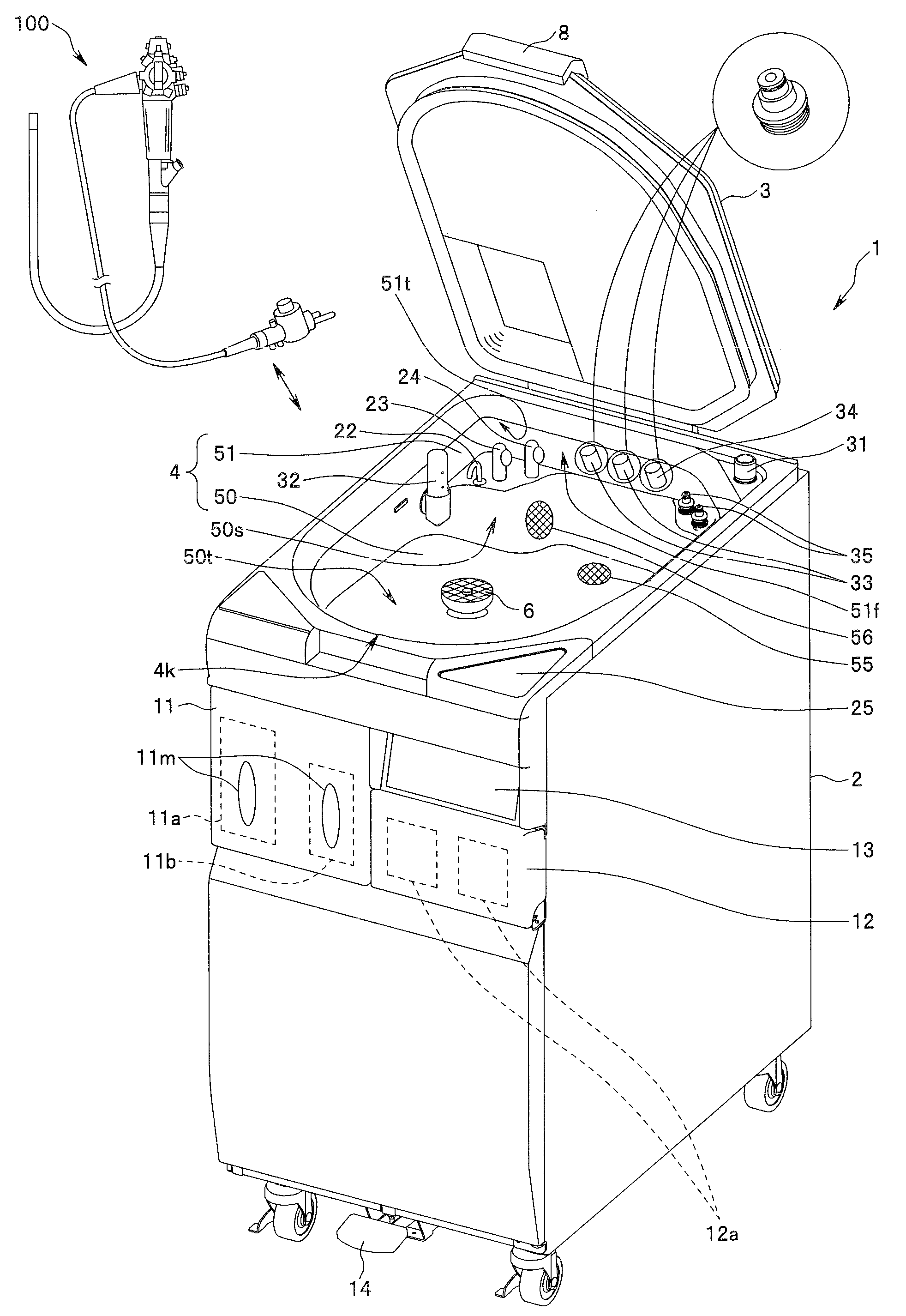 Endoscope washing and disinfecting apparatus and method of washing endoscope using endoscope washing and disinfecting apparatus