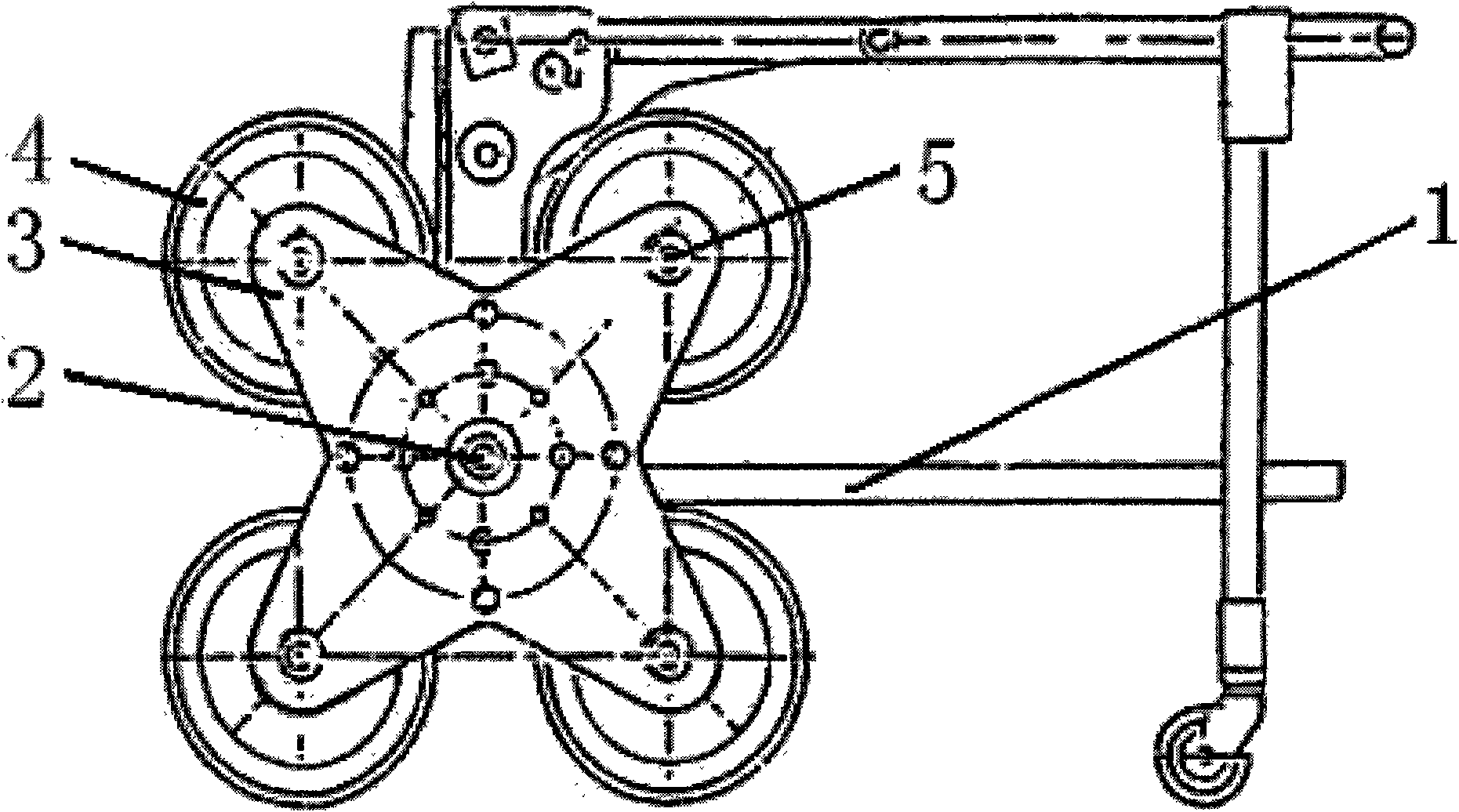 Postpositioned planetary gear structure used for baby carrier