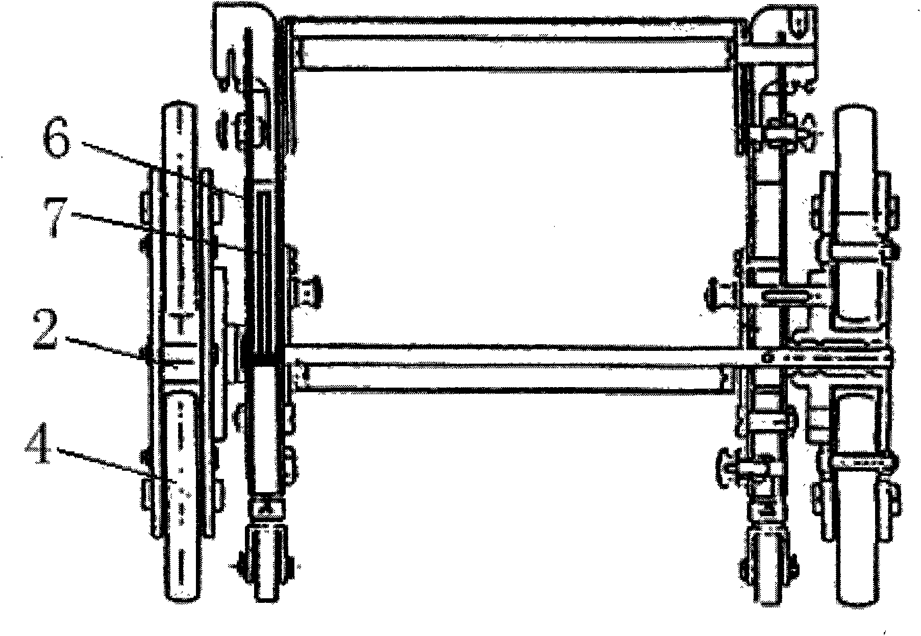 Postpositioned planetary gear structure used for baby carrier