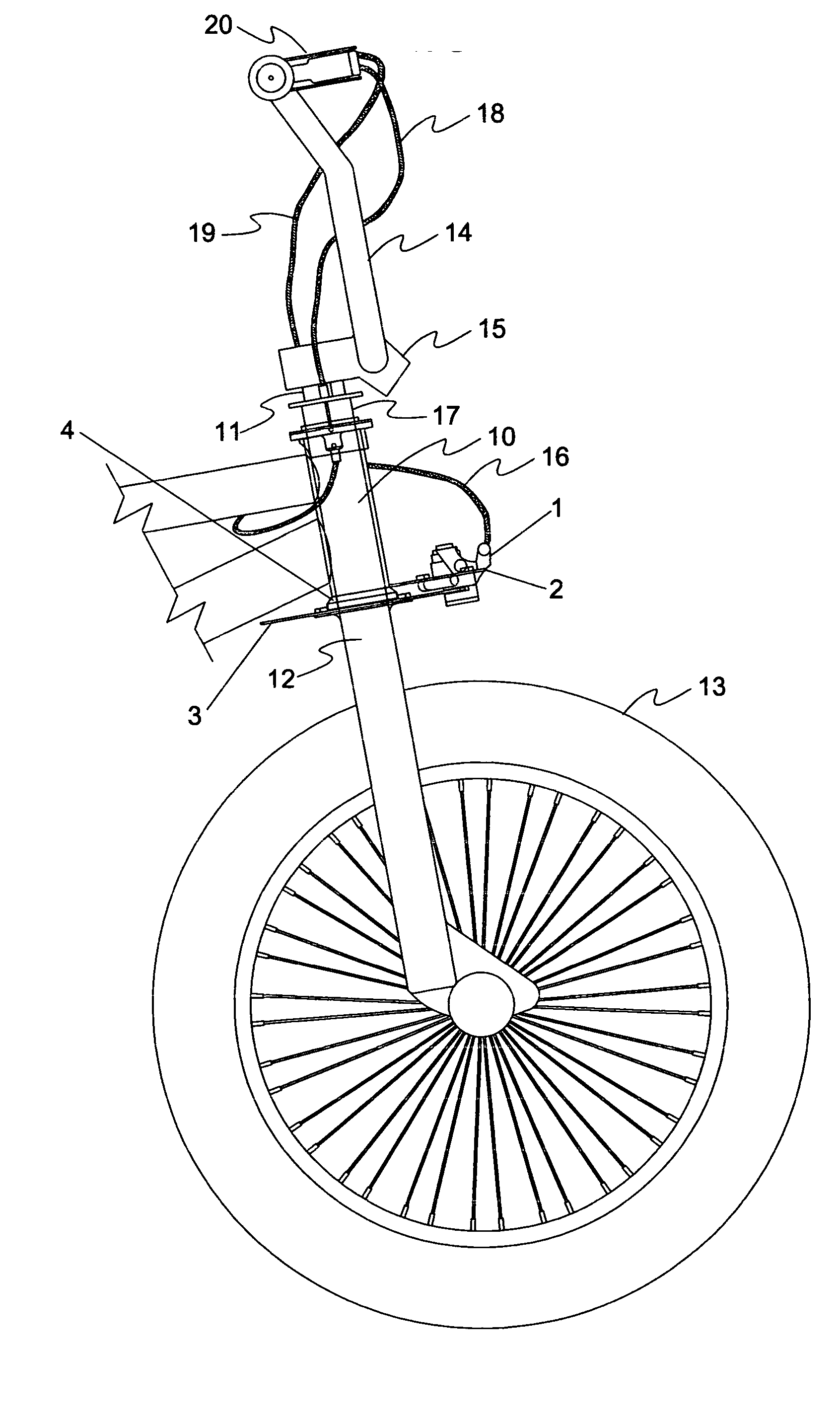 Bicycle steering disk brake and stabilizer