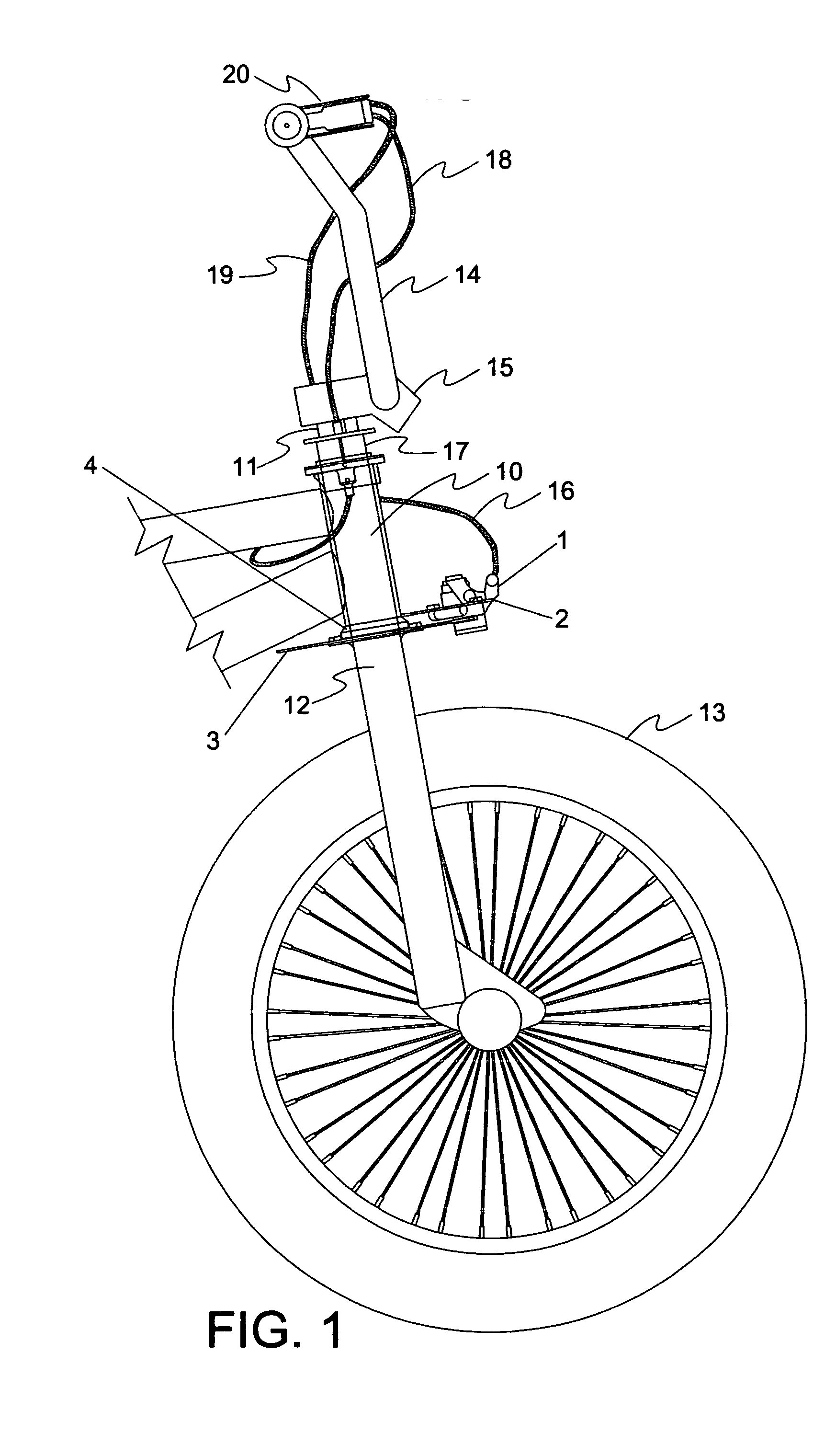 Bicycle steering disk brake and stabilizer