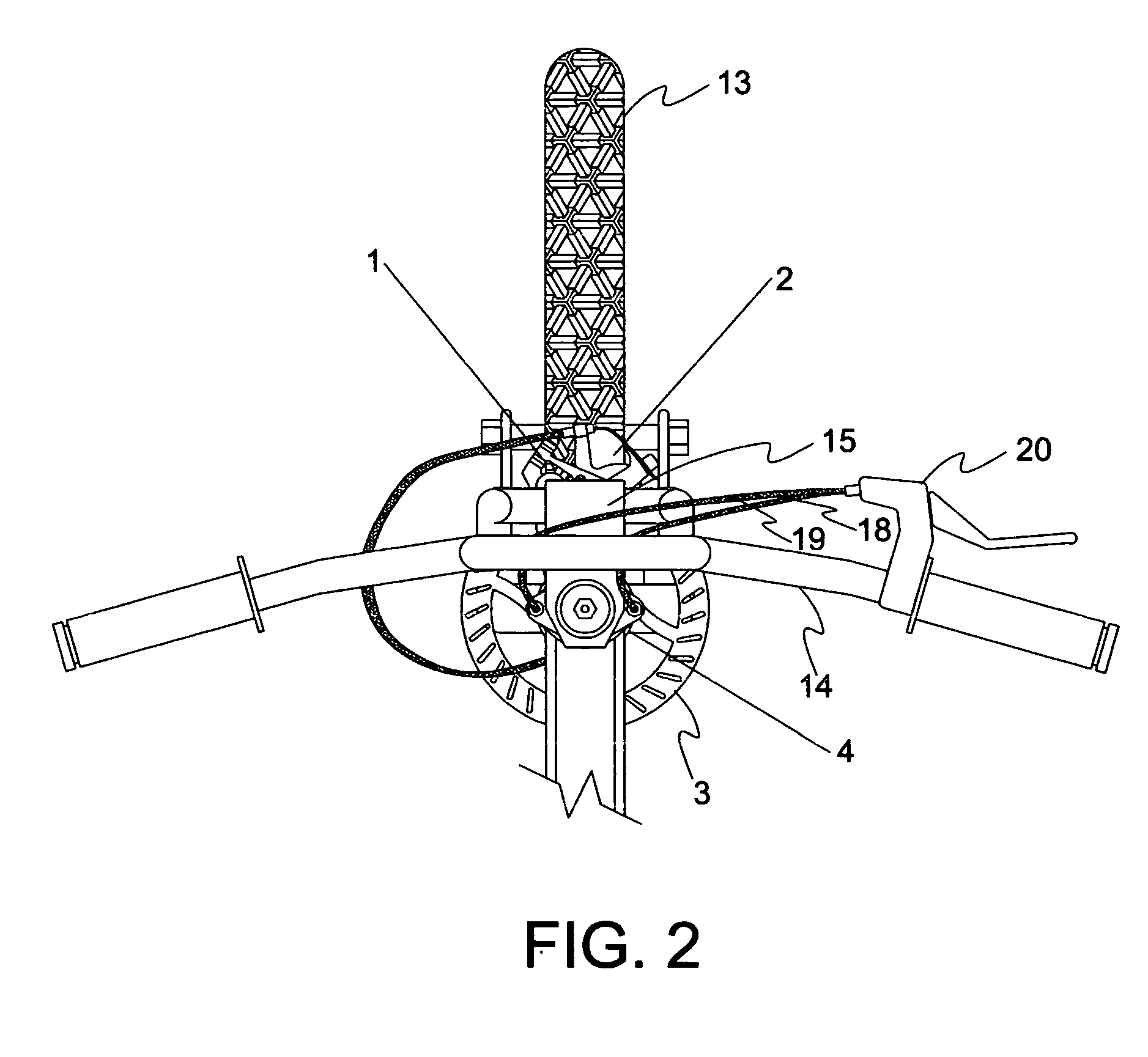 Bicycle steering disk brake and stabilizer