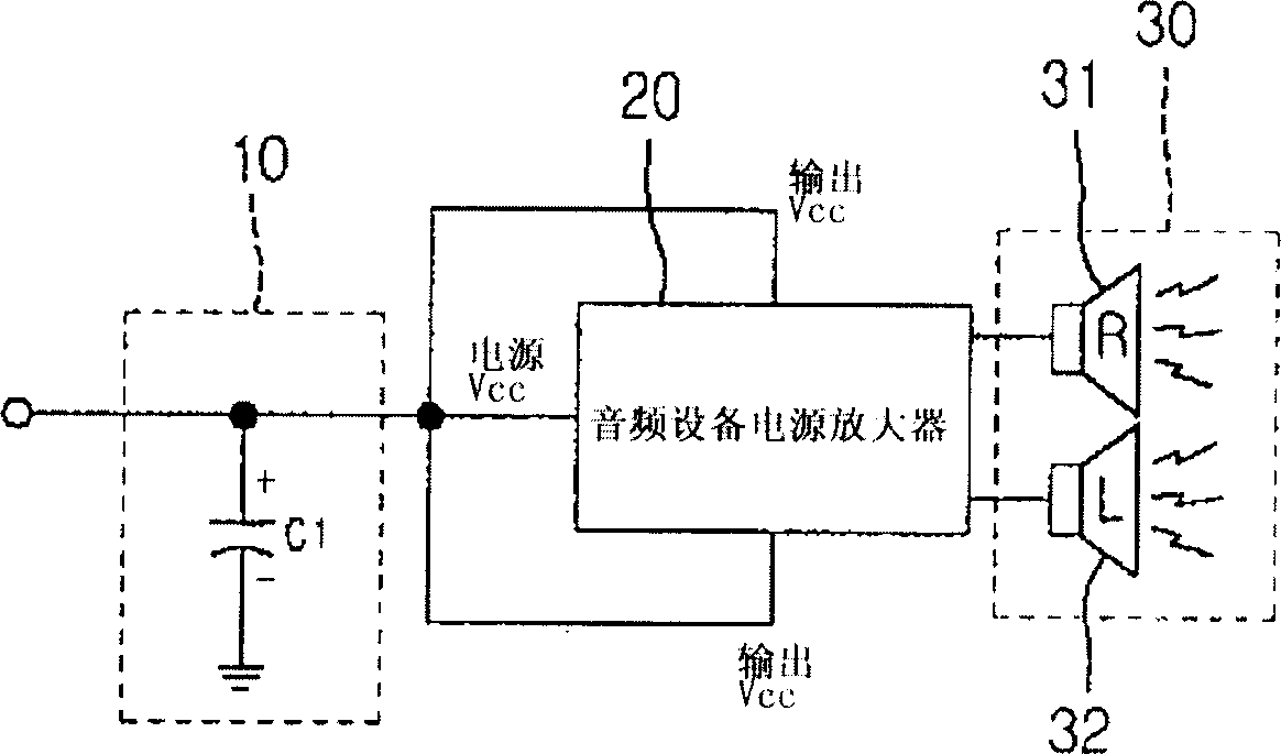 Device for eliminating digital audio apparatus noise