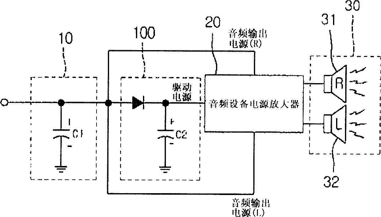 Device for eliminating digital audio apparatus noise