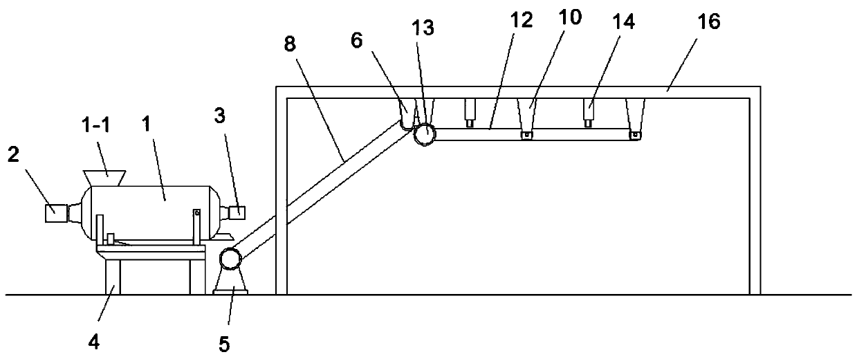 Full-automatic feed putting machine for feeding bullfrogs