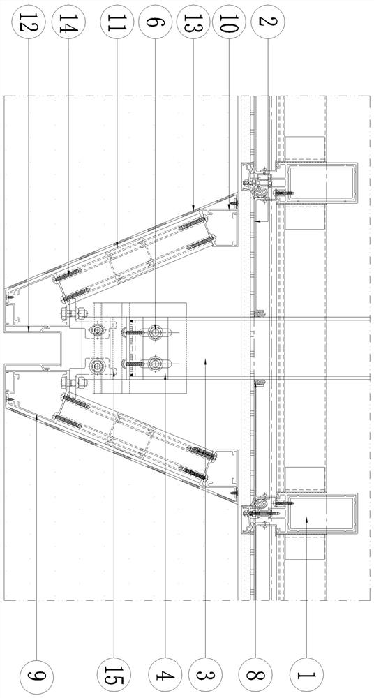 Inwards-concave metal plate unit based on plane curtain wall external hanging