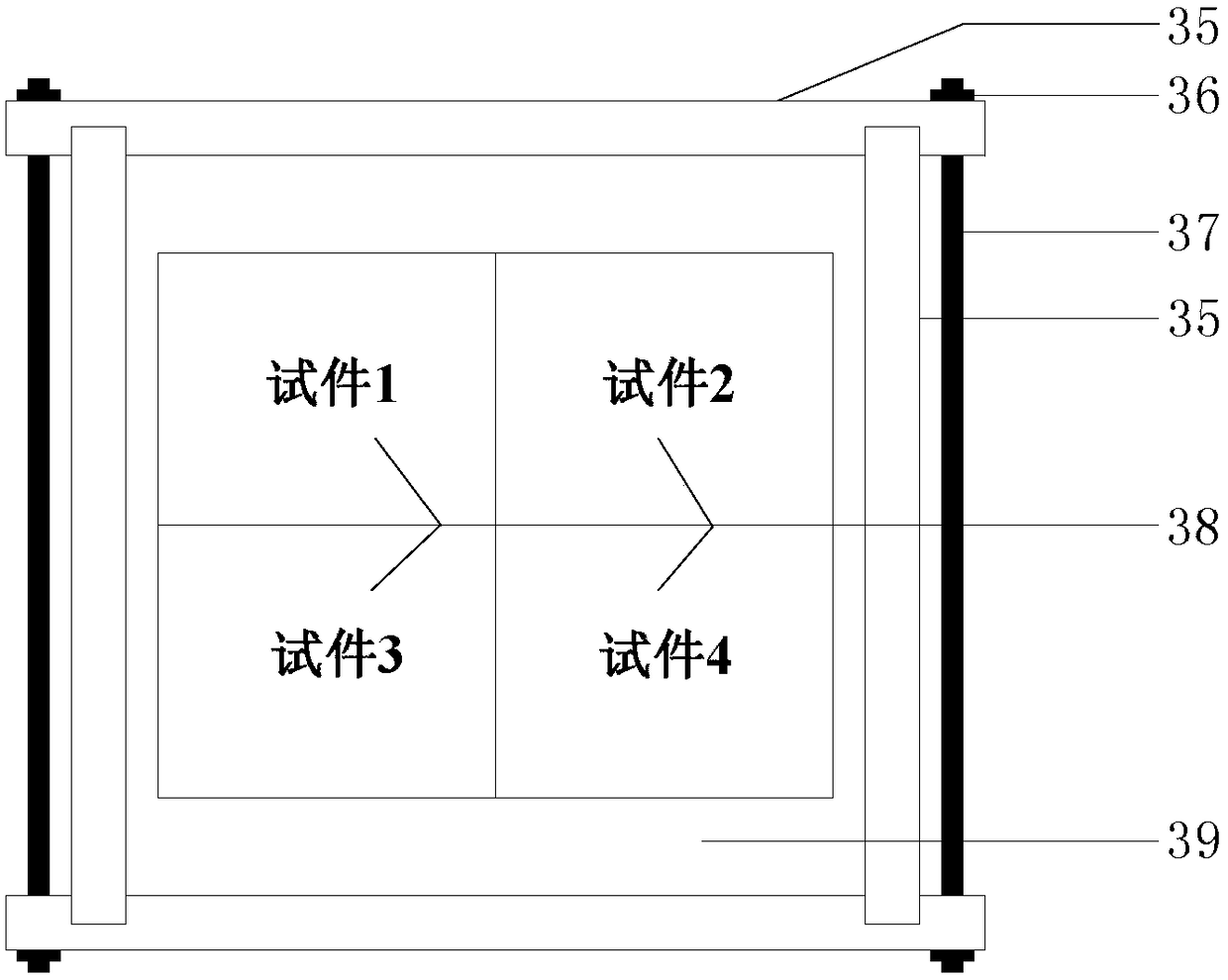 Asphalt surface layer layer-to-layer mechanical friction strength test device and method