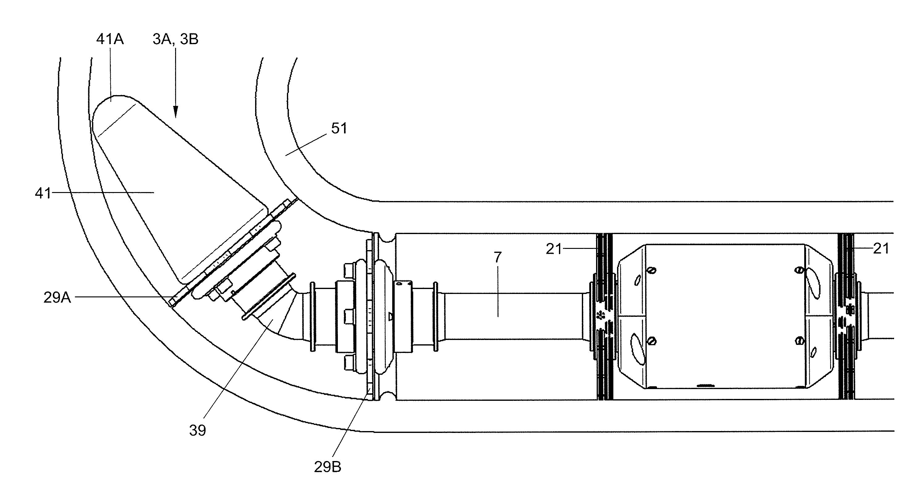 Tool, method, and system for in-line inspection or treatment of a pipeline