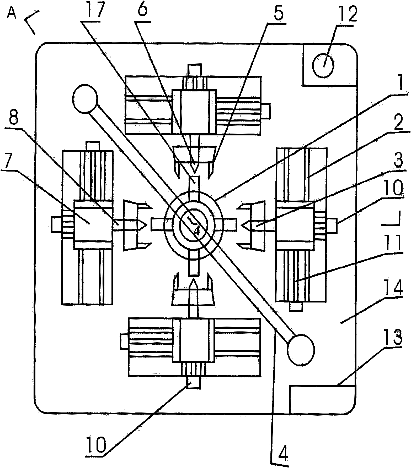 Technological method of clamping device of multi-position cross-shaft processing machine