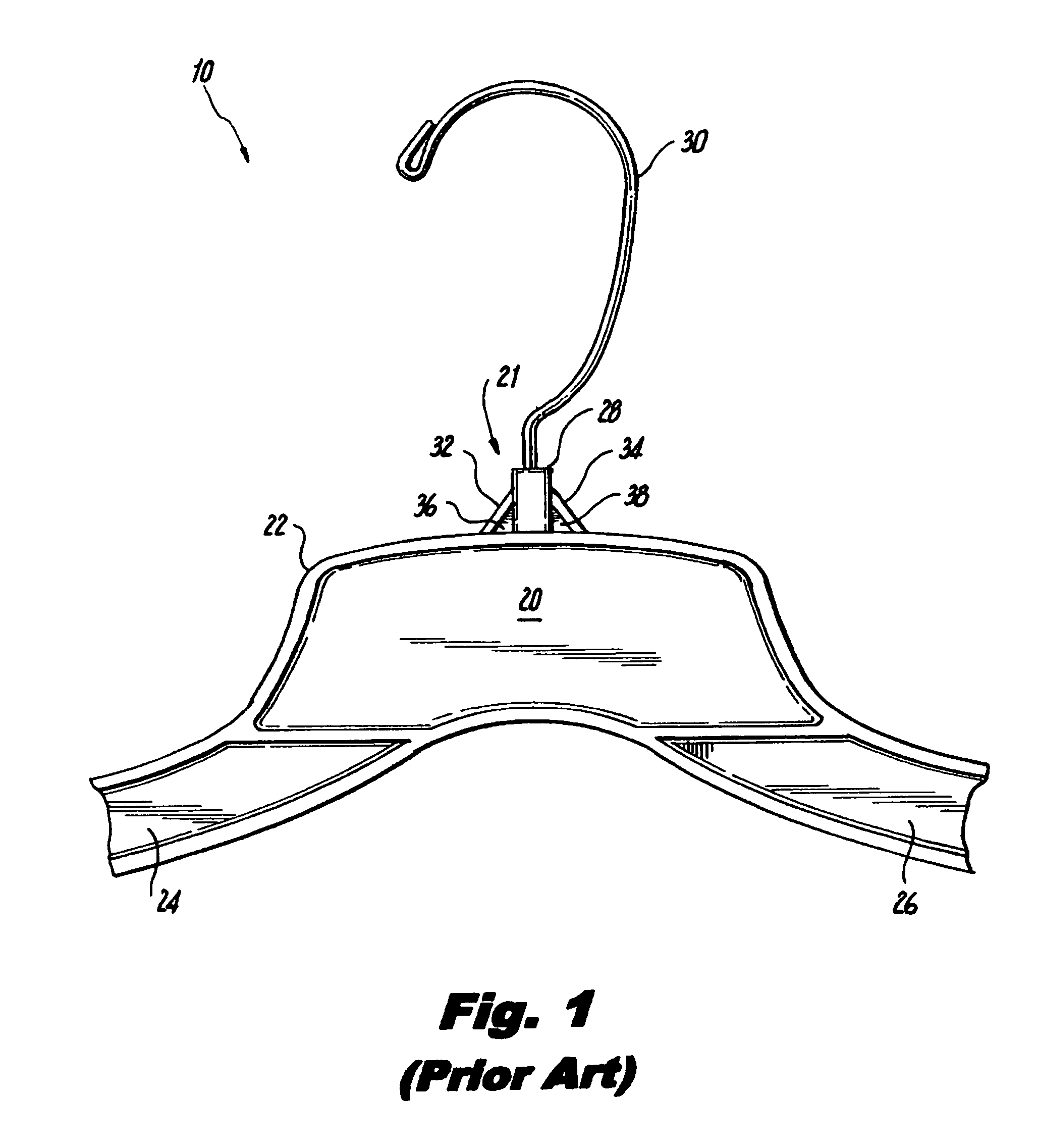 Lower neck indicator for wire hook hangers