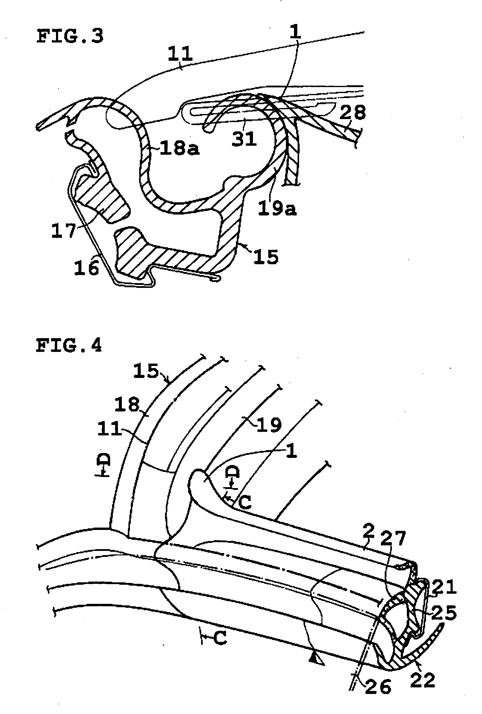Sealing structure for convertible type vehicle