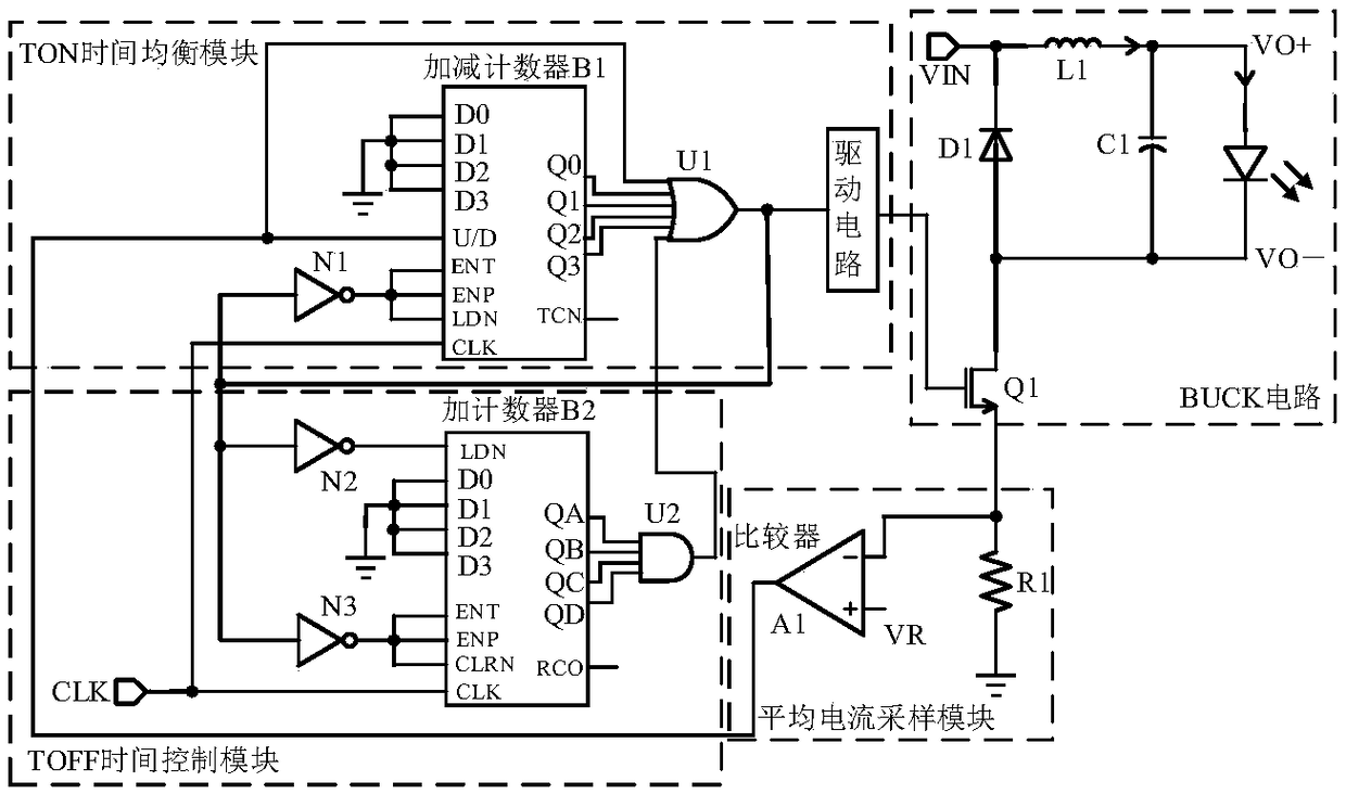 Inductive current valley detection method and constant current control method for LED drive circuit