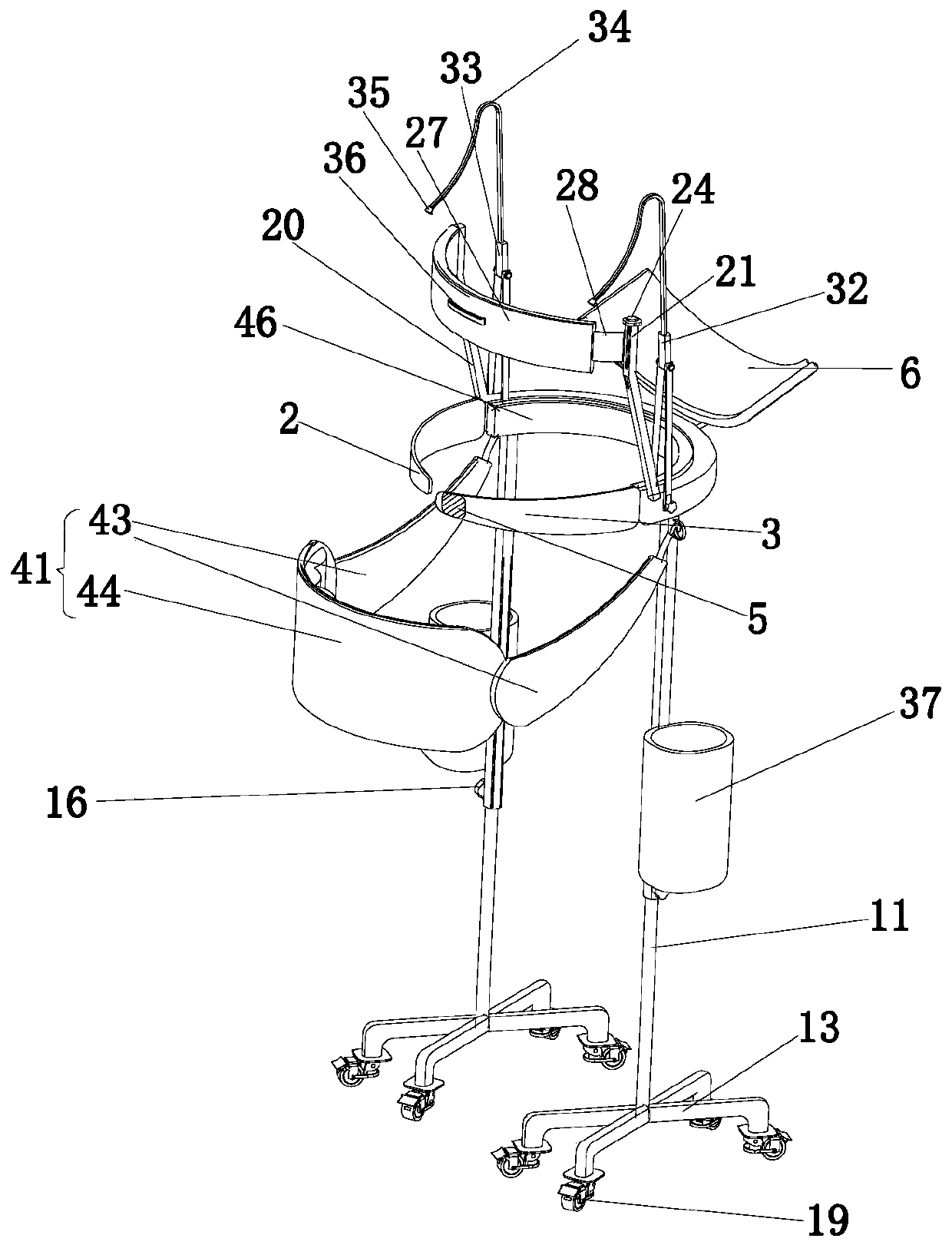 Medical walker for pregnant woman in obstetrics and gynecology department