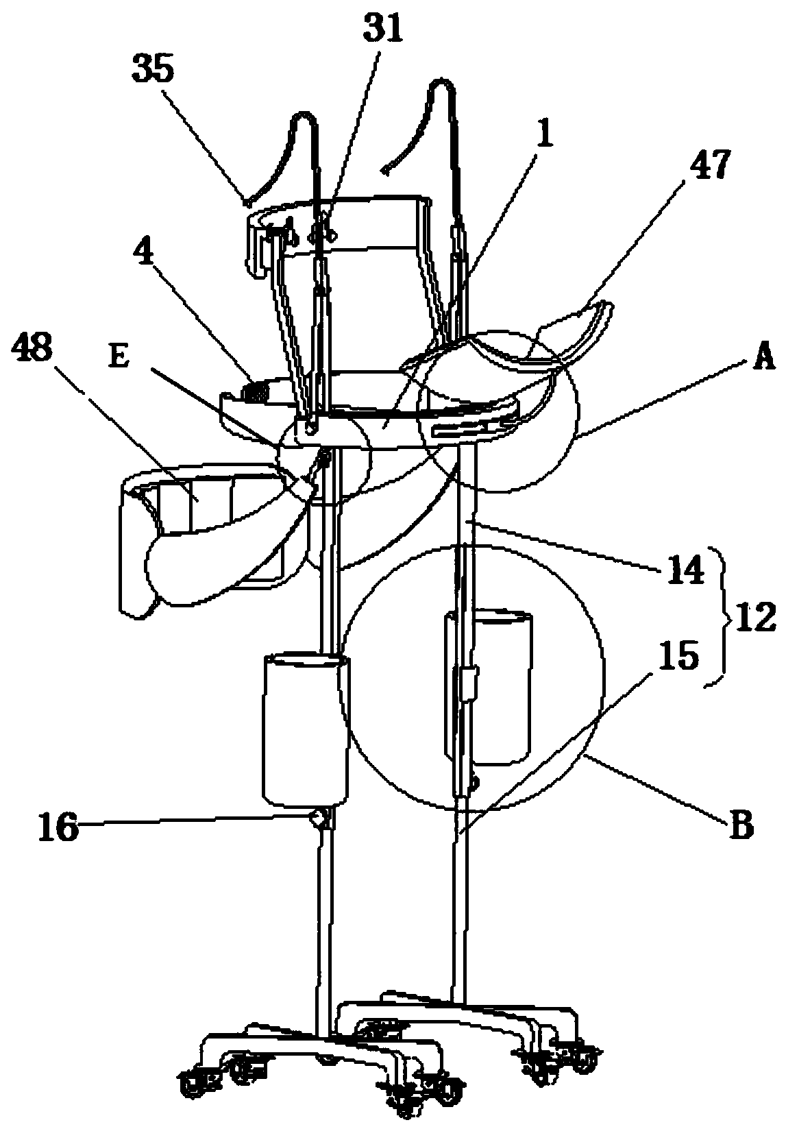 Medical walker for pregnant woman in obstetrics and gynecology department