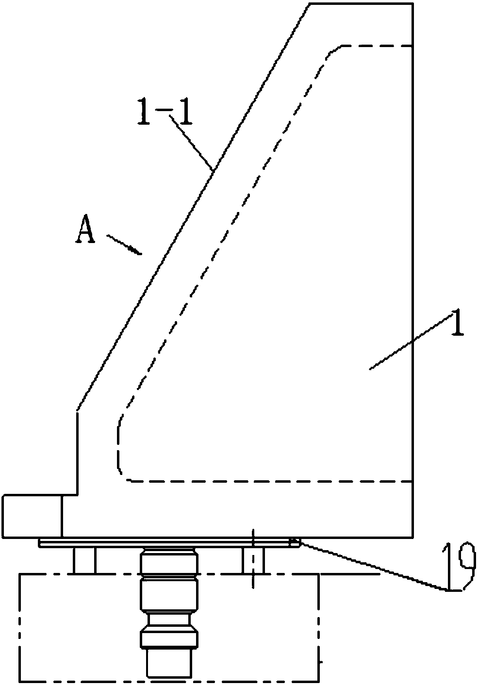 Device and method for quick changeover and clamping of guide vane edge plate dustpan hole processing