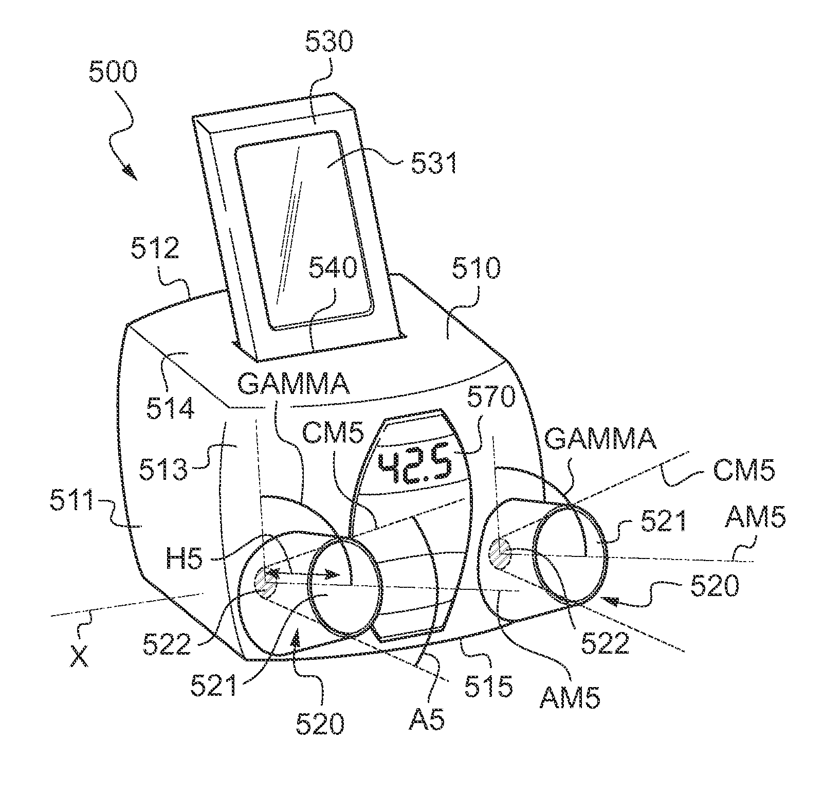 Device for measuring a characteristic reading distance of an individual