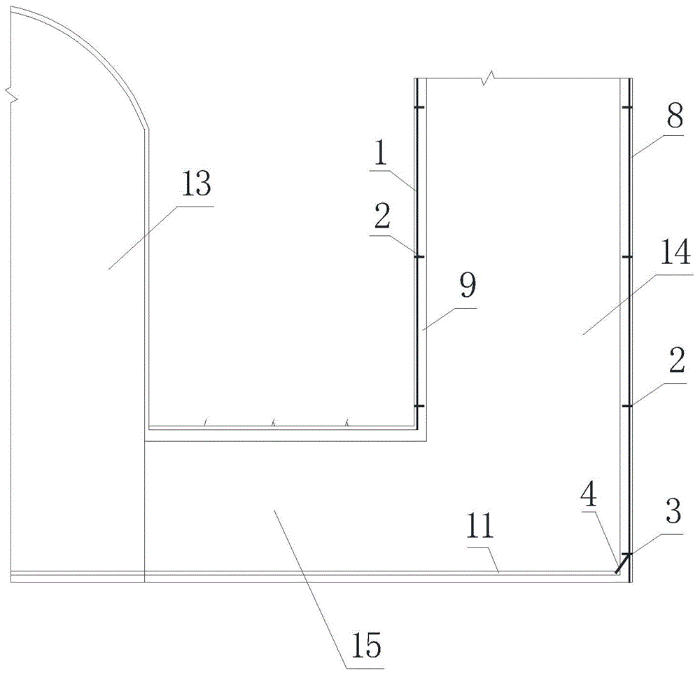Waterproof and drainage structure of vertical shaft in underground workhouse and construction method for waterproof and drainage structure