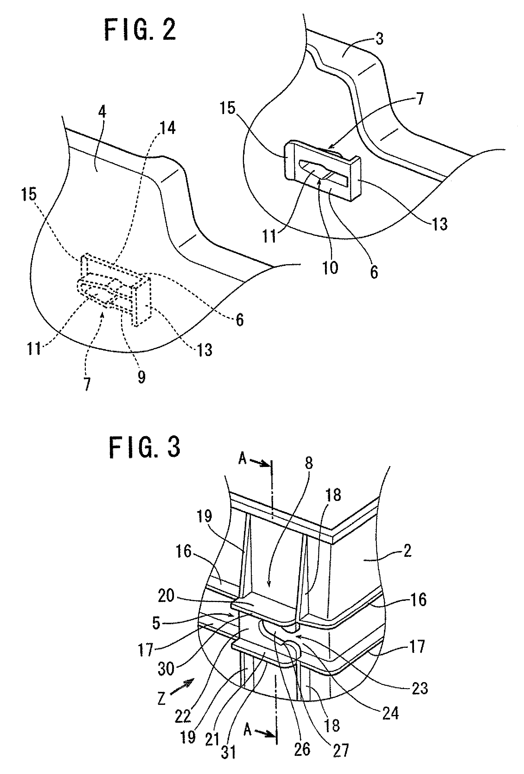 Component parts joining structure