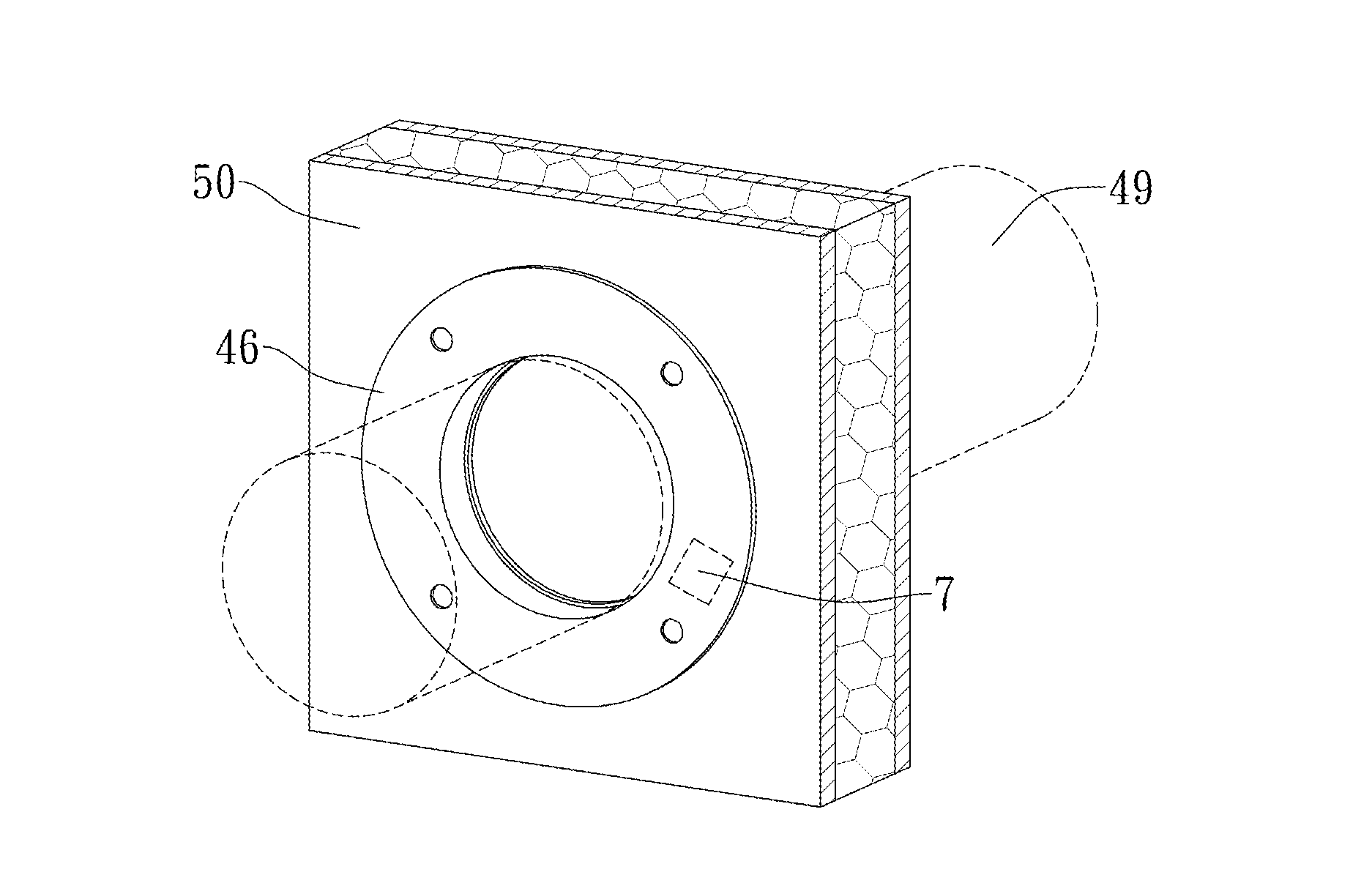Pre-embedded/pre-built-in -hole creating apparatus and pipe bank box having the same