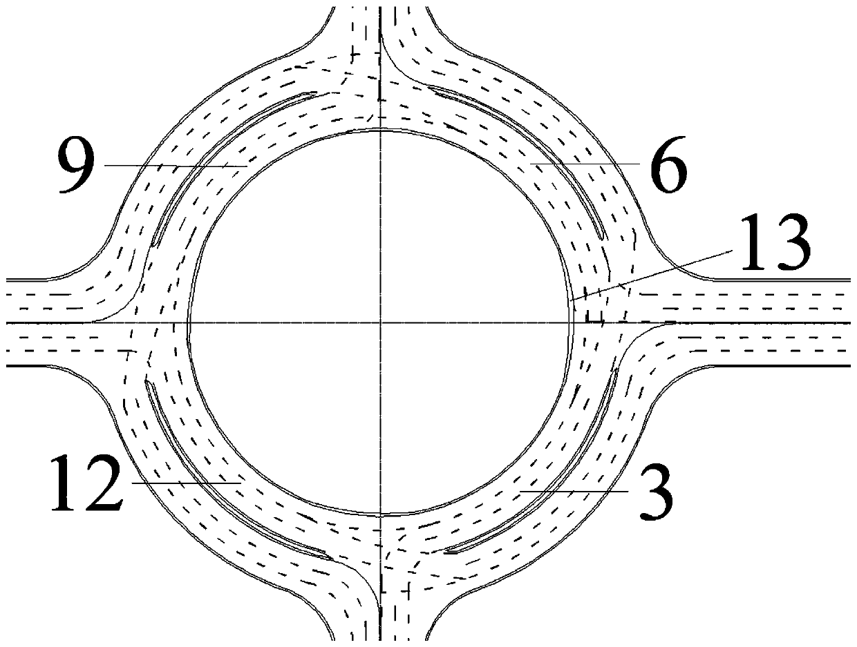 Rotary intersection traffic structure