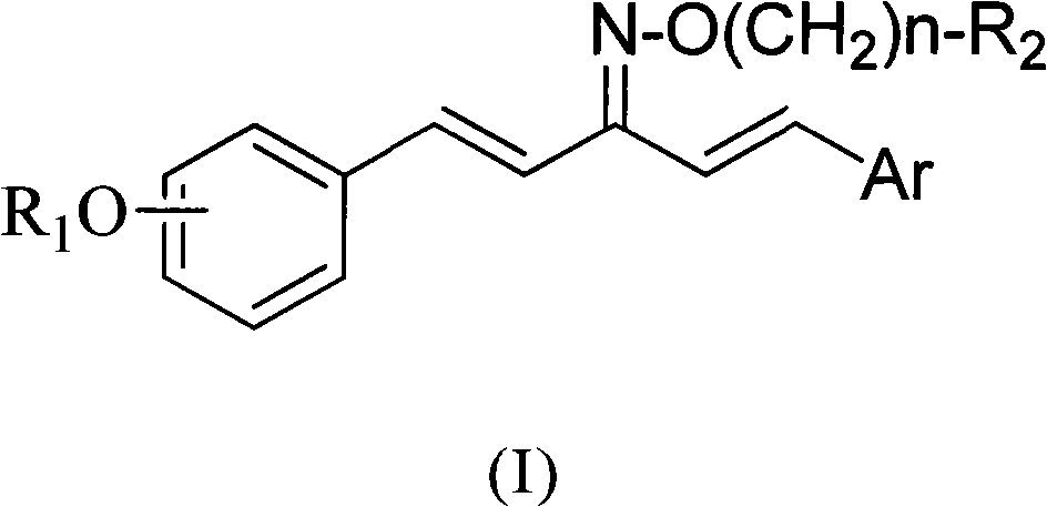 1,5-disubstituted aryl-1,4-pentadiene-3-ketoxime ether compound and preparation method thereof and insecticidal activity application