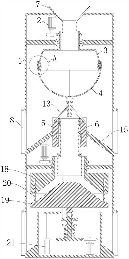 Phosphate caking crushing device