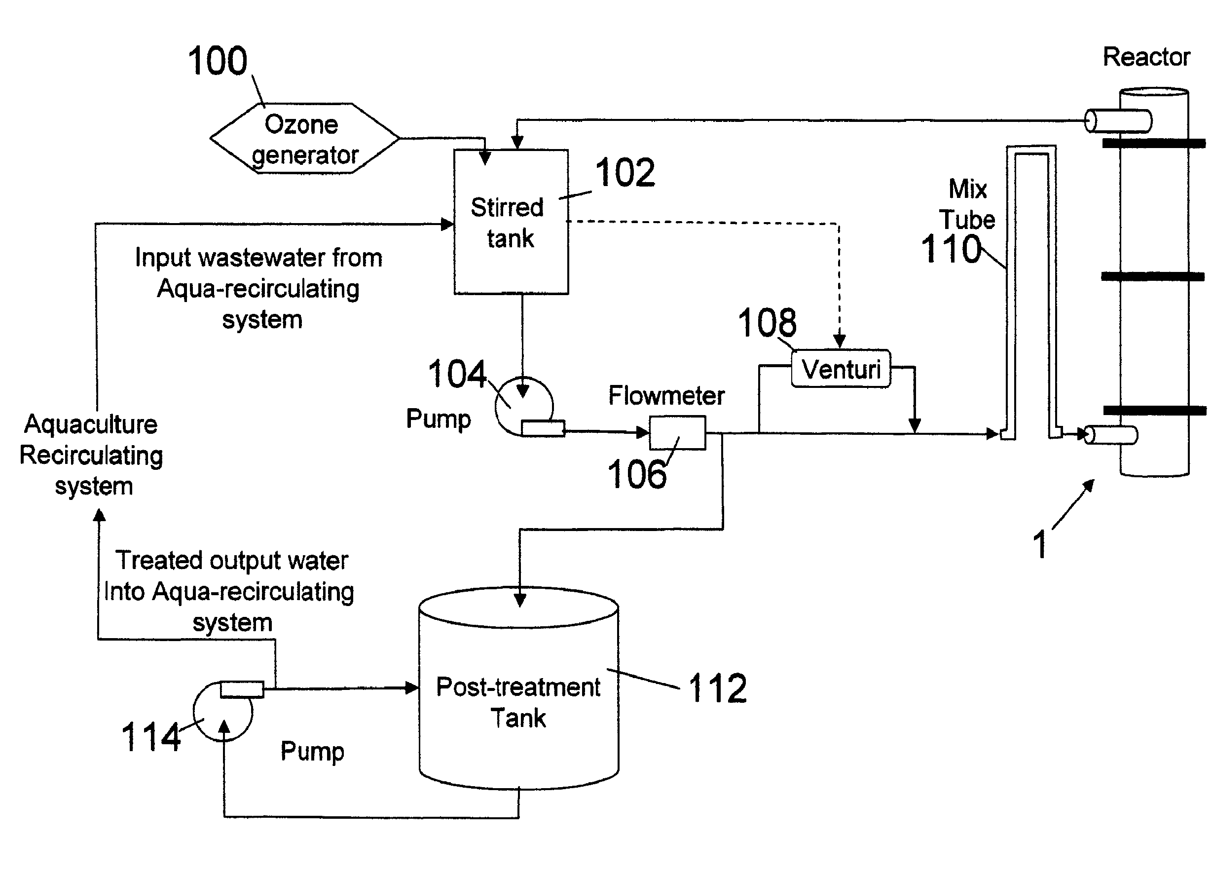Photocatalytic reactor and process for treating wastewater