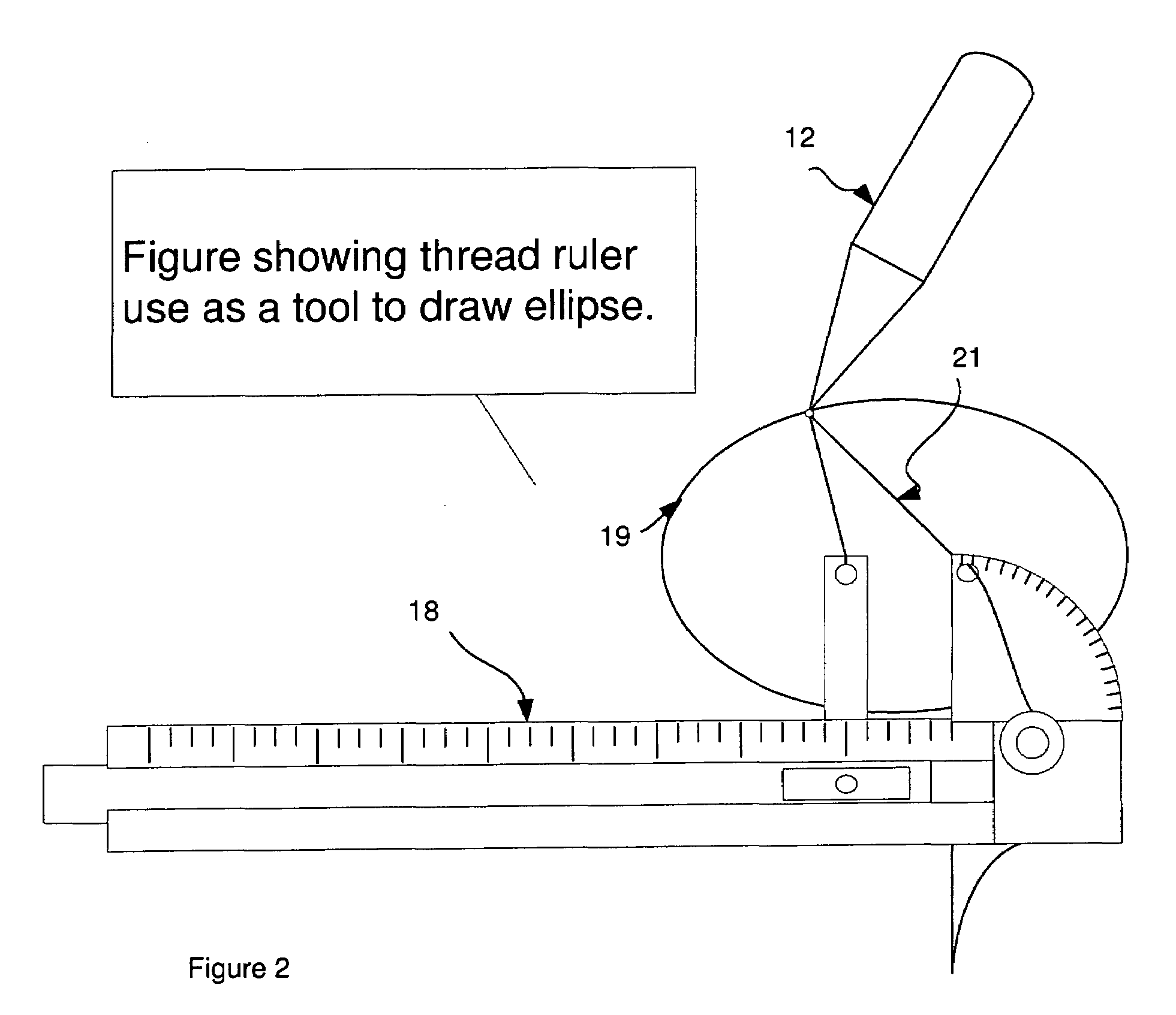 Thread ruler and a multi-function drafting instrument